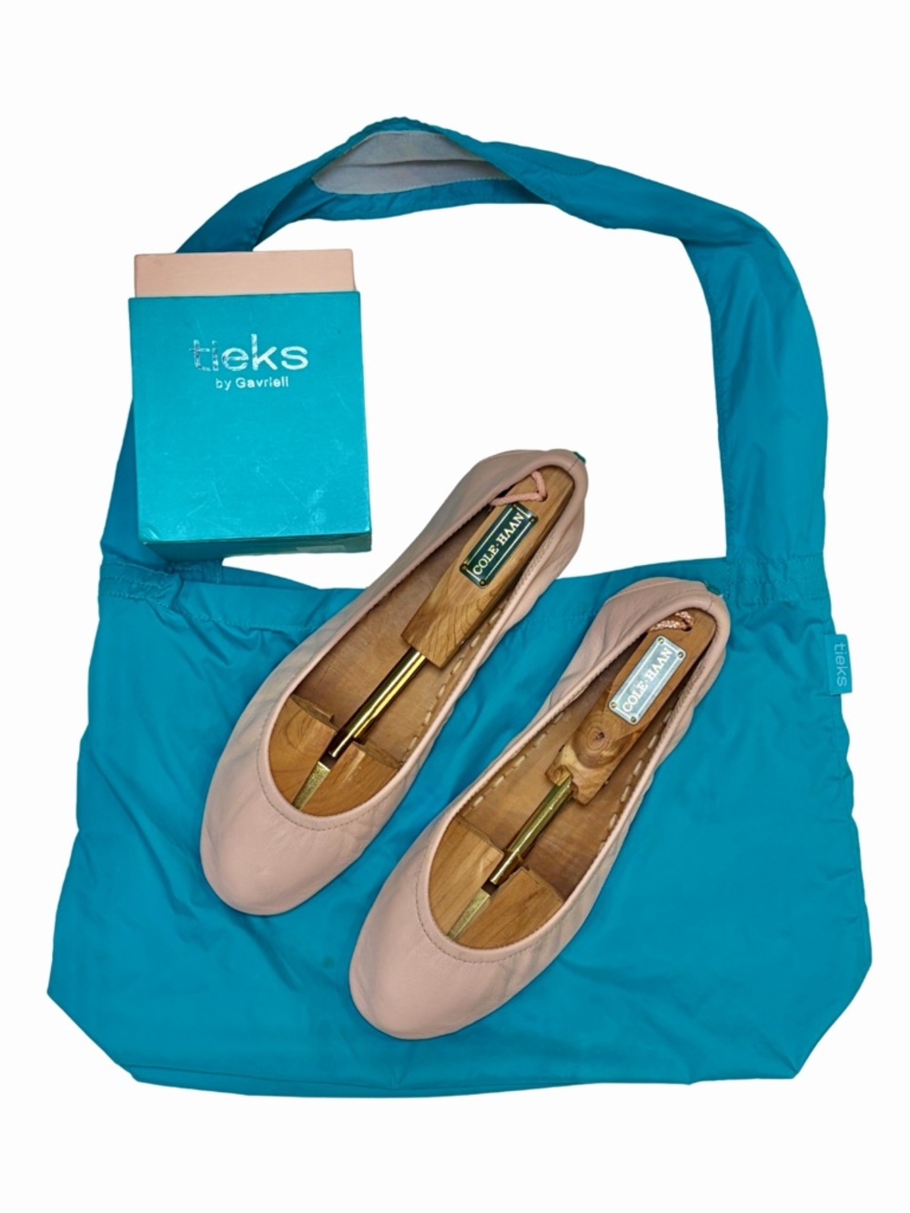 TIEKS Ballerina Pink Ballet Flats + Reusable Tote Bag + Box - Picture 9 of 16